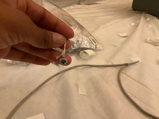 HEART-Cut SAPPHIRE WITH Diamond POINTED PENDANT 5MM WITH LOOP